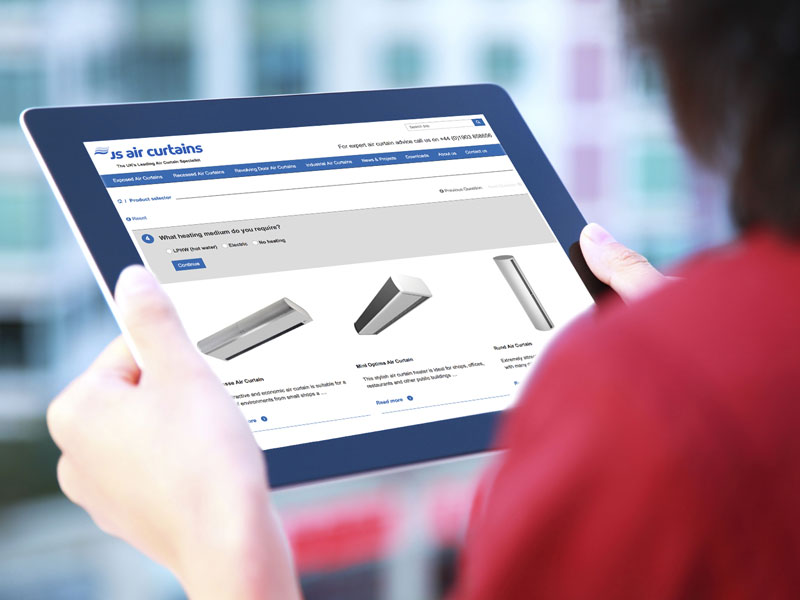 Select the ideal air curtain using the online product selector tool 