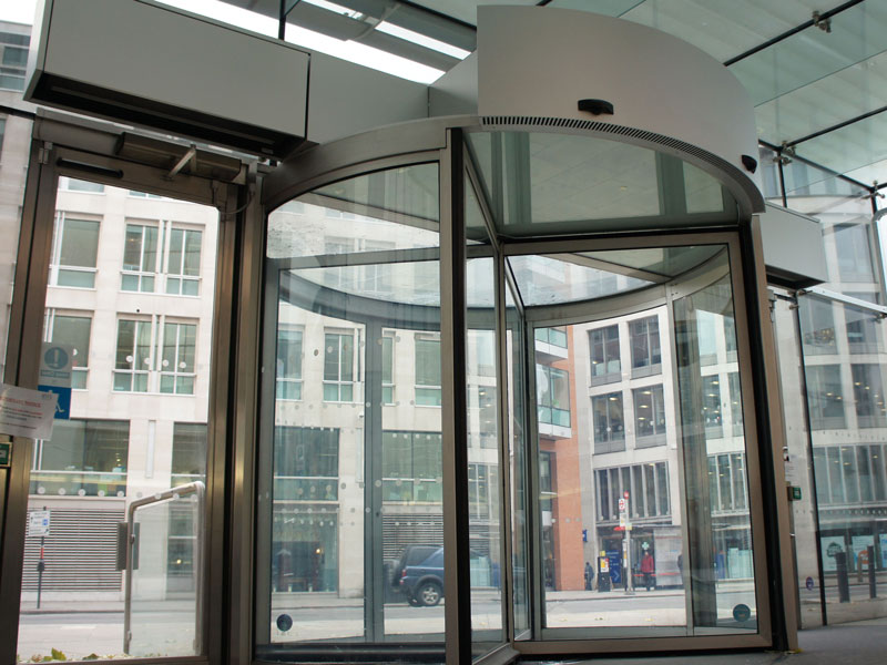 Rotowind air curtain at BT's Head Quarters Newgate Street, London
