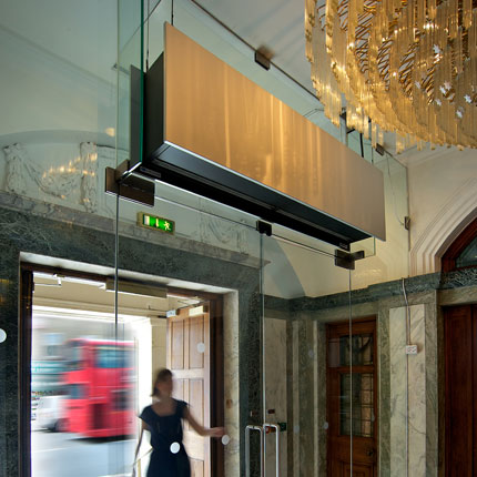 Air curtain at Town Hall Hotel, Bethnall Green, London